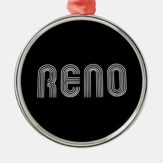 Reno Sign White Ornament Aus Metall (Vorne)