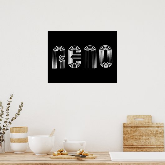 Reno Sign White Poster (Küche)