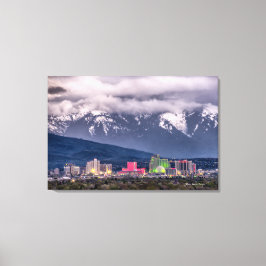 Reno Skyline auf einem Abend von Stormy April Leinwanddruck