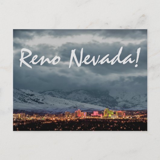 Reno Skyline bei Nachtpostkarte Postkarte (Vorderseite)