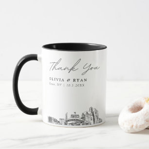 Reno Skyline Sketch Simple Custom Wedding Tasse