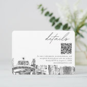 Reno Skyline Small Wedding Details QR Code UAWG Begleitkarte (Stehend Vorderseite)