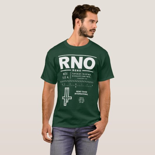 Reno Tahoe Internationaler Flughafen RNO T - Shirt (Vorne ganz)