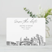 Reno Wedding Downtown Skyline Save the Date Einladung (Stehend Vorderseite)