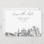 Reno Wedding Downtown Skyline Save the Date Einladung (Vorderseite)
