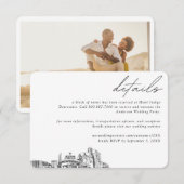 Reno Wedding Hotel Zimmerblockdetails Klein Begleitkarte (Vorne/Hinten)