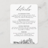 Reno Wedding kleine vertikale Details Begleitkarte (Vorderseite)