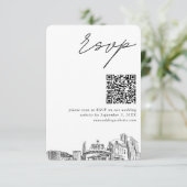Reno Wedding RSVP QR Code Small Enclosure Card Begleitkarte (Stehend Vorderseite)