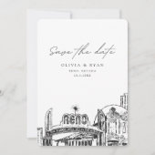 Reno Wedding Save the Date Downtown Wedding Einladung (Vorderseite)