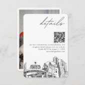 Reno Wedding Skyline kleine Details QR Code UAWG Begleitkarte (Vorne/Hinten)