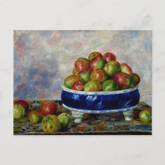 Renoir - Äpfel in einer Dish Postkarte (Vorderseite)