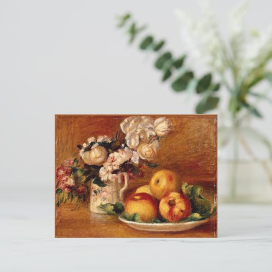 Renoir - Äpfel und Blume Postkarte (Stehend Vorderseite)
