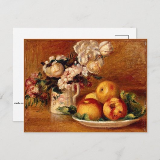Renoir - Äpfel und Blume Postkarte (Vorne/Hinten)