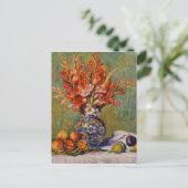 Renoir-Blume und Obst Vintages Stillleben Postkarte (Stehend Vorderseite)