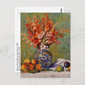 Renoir-Blume und Obst Vintages Stillleben Postkarte (Vorne/Hinten)