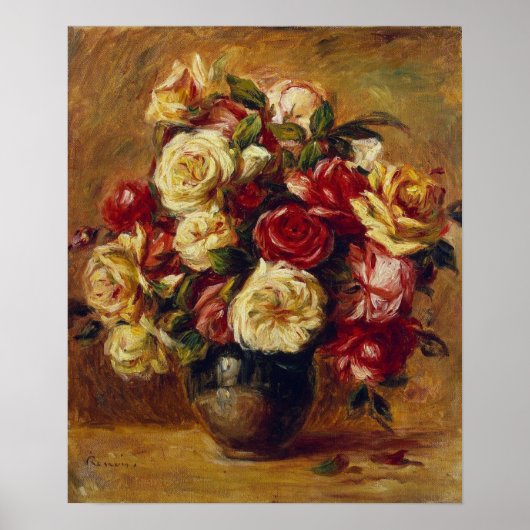 Renoir - Bouquet der Rose 1909 Poster (Vorne)