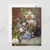 Renoir Bouquet of Spring Flowers Postcard Postkarte (Vorne/Hinten)