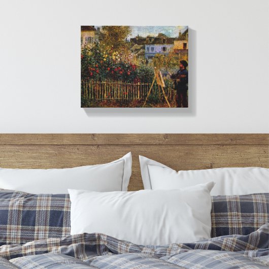 Renoir Claude Monet Gemälde in seinem Garten in Ar Leinwanddruck (Insitu (Schlafzimmer))