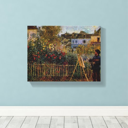 Renoir Claude Monet Gemälde in seinem Garten in Ar Leinwanddruck (Insitu (Holzboden))