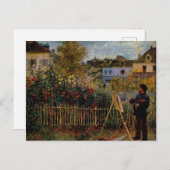 Renoir Claude Monet Gemälde in seinem Garten in Ar Postkarte (Vorne/Hinten)