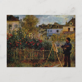 Renoir Claude Monet Gemälde in seinem Garten in Ar Postkarte