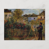 Renoir Claude Monet Gemälde in seinem Garten in Ar Postkarte (Vorderseite)