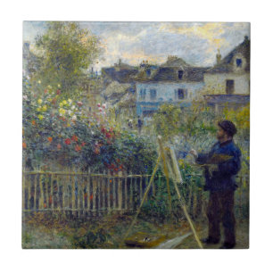 Renoir - Claude Monet Malerei in seinem Garten Fliese