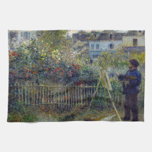 Renoir - Claude Monet Malerei in seinem Garten Geschirrtuch