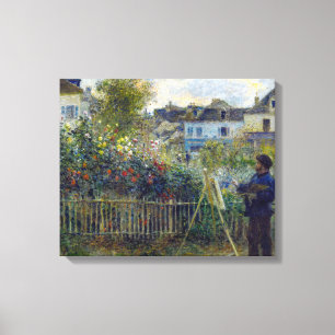 Renoir - Claude Monet Malerei in seinem Garten Leinwanddruck