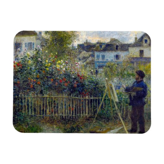 Renoir - Claude Monet Malerei in seinem Garten Magnet (Horizontal)
