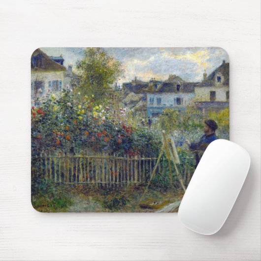 Renoir - Claude Monet Malerei in seinem Garten Mousepad (Mit Mouse)