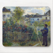 Renoir - Claude Monet Malerei in seinem Garten Mousepad (Vorne)