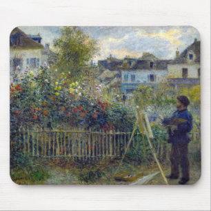 Renoir - Claude Monet Malerei in seinem Garten Mousepad
