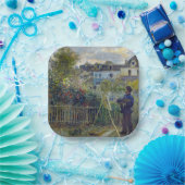 Renoir - Claude Monet Malerei in seinem Garten Pappteller (Party)