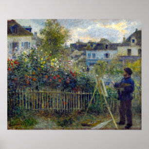 Renoir - Claude Monet Malerei in seinem Garten Poster