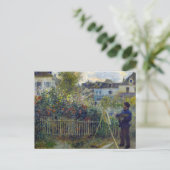 Renoir - Claude Monet Malerei in seinem Garten Postkarte (Stehend Vorderseite)