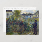 Renoir - Claude Monet Malerei in seinem Garten Postkarte (Vorne/Hinten)