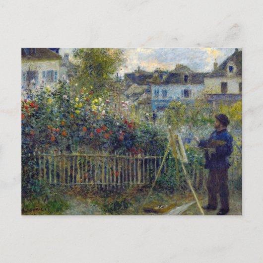 Renoir - Claude Monet Malerei in seinem Garten Postkarte (Vorderseite)