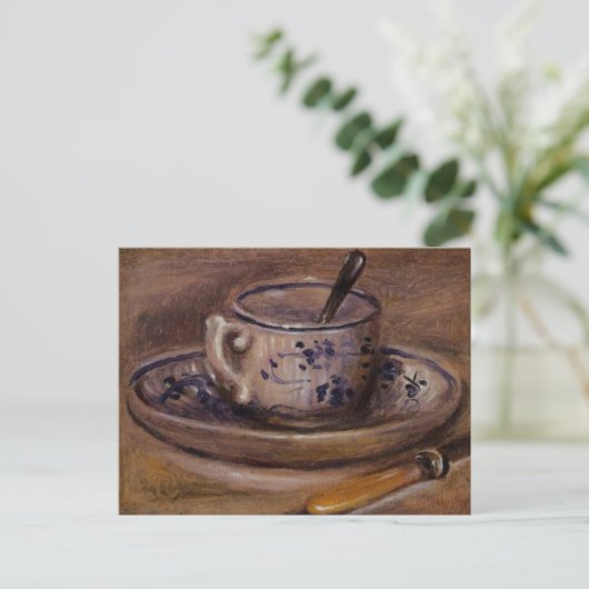Renoir-Cup und Saucer Still Life Postkarte (Stehend Vorderseite)