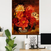 Renoir - Dahlias, Kunstmalerei Poster (Heimbüro)