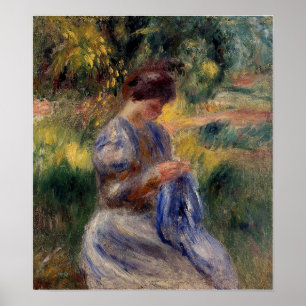 Renoir - Die Stickerin (Frau im Garten) Poster