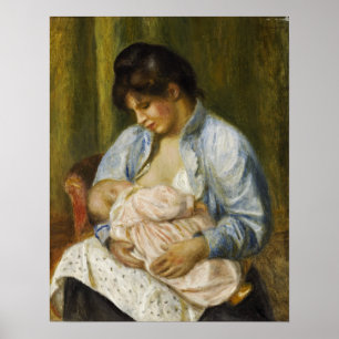 Renoir - Eine Frau, die ein Kind ernährt Poster
