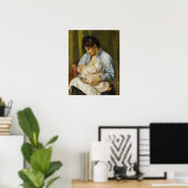 Renoir - Eine Frau, die ein Kind ernährt Poster (Heimbüro)