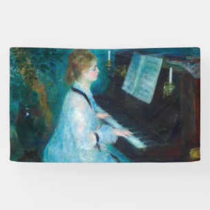 Renoir Frau am Klavier Vintage Impressionismus Banner