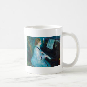Renoir Frau am Klavier Vintage Impressionismus Kaffeetasse