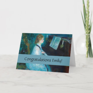Renoir Frau am Klavier Vintage Impressionismus  Karte