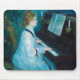 Renoir Frau am Klavier Vintage Impressionismus  Mousepad