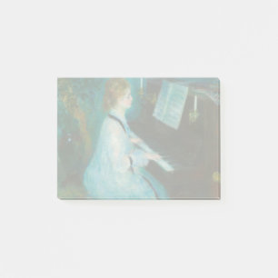 Renoir Frau am Klavier Vintage Impressionismus Post-it Klebezettel