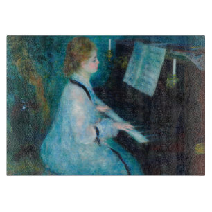 Renoir Frau am Klavier Vintage Impressionismus Schneidebrett