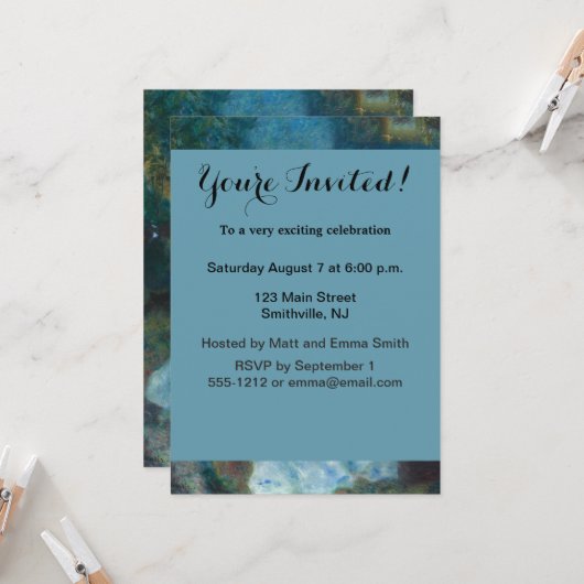 Renoir Frau am Piano Vintage Impressionistin Einladung (Vorderseite/Rückseite Beispiel)